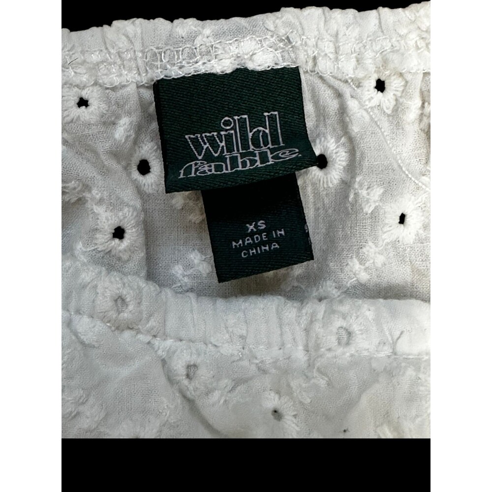 Wild Fable Womens Cropped Cami XS 100% Cotton Eyelet White Festival Boho Cowgirl - Picture 5 of 6